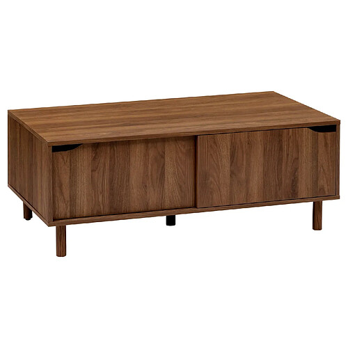 Five Simply Smart Table basse 2 portes coulissantes effet noyer SLIDY - Marron
