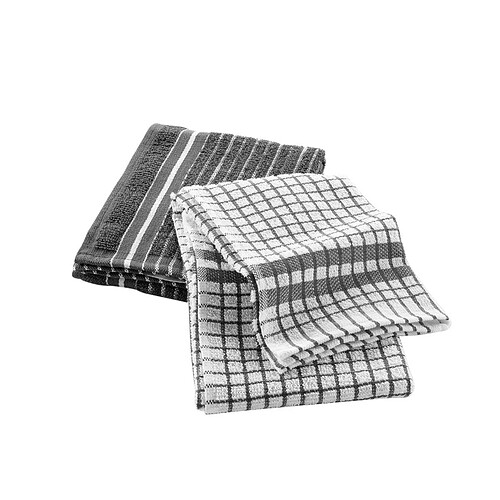 Paris Prix Lot de 2 Torchons Éponge Classico 50x70cm Anthracite