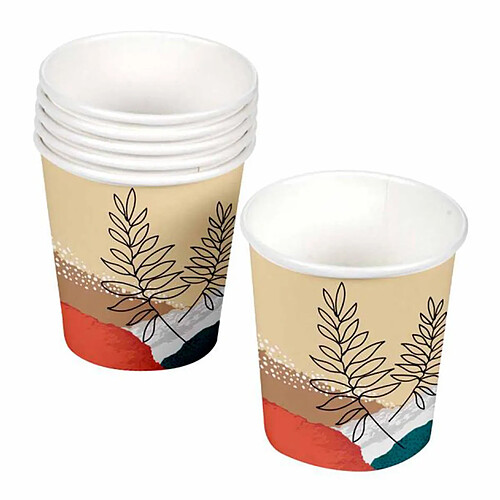 Homea Lot de 10 Gobelets en Carton Abstract 23cl Multicolore