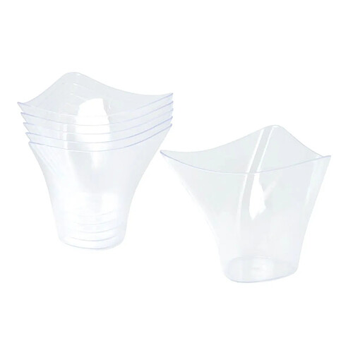 Homea Lot de 6 Verrines en Plastique Réutilisable Triangle 150ml Transparent
