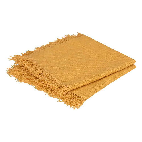 Atmosphera Lot de 2 Serviettes de Table Maha 40x40cm Jaune