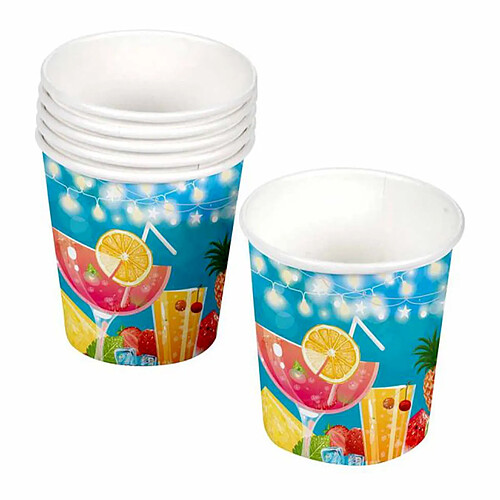 Homea Lot de 10 Gobelets en Carton Apéro 23cl Bleu