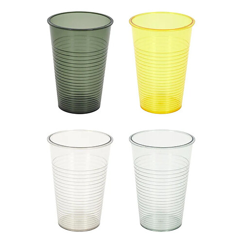 The Home Deco Factory Lot de 4 Gobelets Réutilisables Bain de Soleil 20cl Vert & Jaune