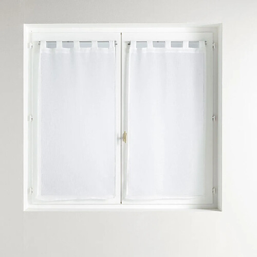 Douceur D'Interieur Paire de Voilages à Passants Luminea 60x120cm Blanc