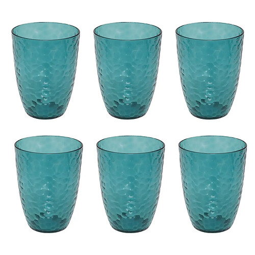 Five Simply Smart Lot de 6 Gobelets Réutilisables Estiva 38cl Bleu Pétrole