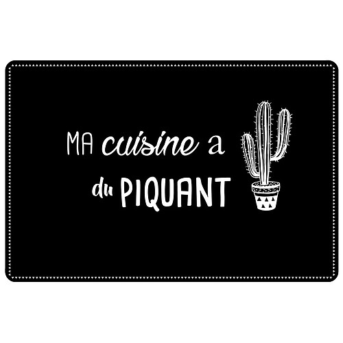 Paris Prix Set de Table Cuisine Cactus 28x43cm Noir