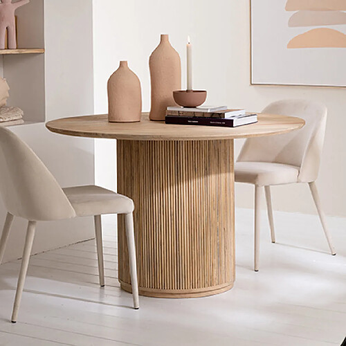 Mes Table à manger ronde bois - Naturel