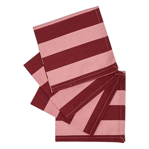 Atmosphera Lot de 4 Serviettes de Table Chéri 40x40cm Rouge