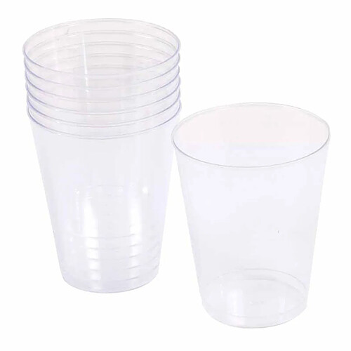 Homea Lot de 6 Verres à Eau Réutilisable Plastique 23cl Transparent