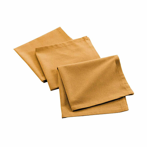 Paris Prix Lot de 3 Serviettes de Table Mistral 40x40cm Moutarde