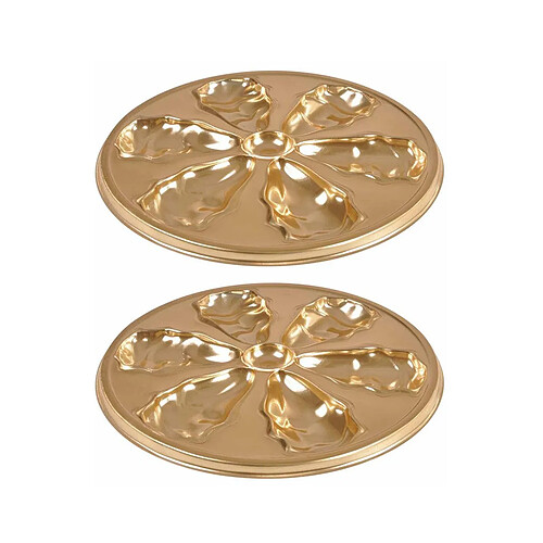 Homea Lot de 2 Plateaux à Huîtres Lise 25cm Or