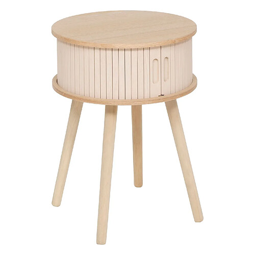 Atmosphera Table de chevet 2 portes en bois NYSOS - Crème