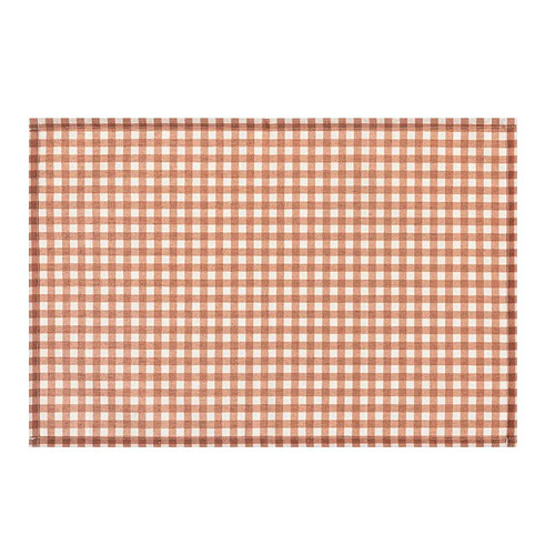 Secret De Gourmet Set de Table à Carreaux The Floral 30x45cm Rouge Grenat