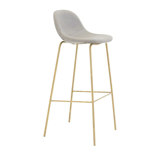 Paris Prix Tabouret de Bar Effet Lin Polar 95cm Gris