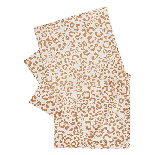 Atmosphera Lot de 4 Serviettes de Table Leopardi 40x40cm Beige