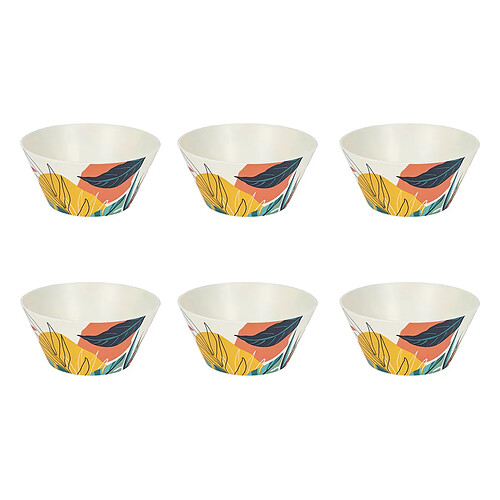The Home Deco Factory Lot de 6 Bols Réutilisables Paradis Exotique 75cl Multicolore