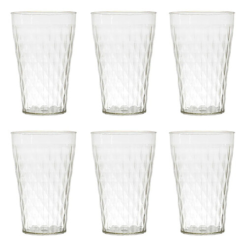 The Home Deco Factory Lot de 6 Verres Réutilisables Sabah 42cl Transparent