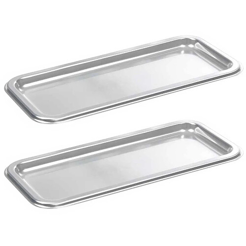 Homea Lot de 2 Plateaux à Cake Luis 35cm Argent