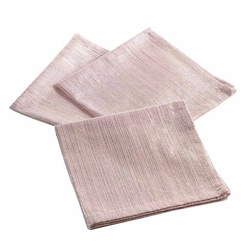 Paris Prix Lot de 3 Serviettes de Table Elegancia 40x40cm Rose