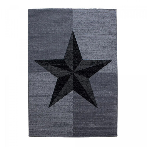 UnAmourDeTapis tapis chambre 160x230 tissé gris foncé et gris clair rectangle motif enfant