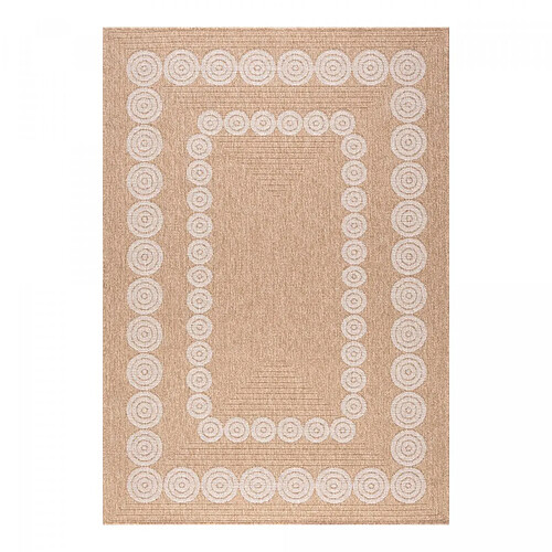 UnAmourDeTapis Tapis extérieur 160x230 tissé kilim beige et blanc JUTE ART 8
