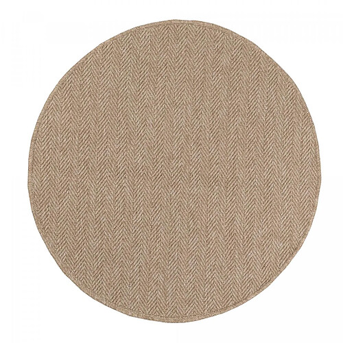 UnAmourDeTapis Tapis rond d'extérieur Ø80cm tissé kilim beige JUTE ART 4