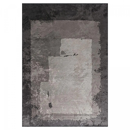 UnAmourDeTapis Tapis kilim 240x300 rectangle tissé en coton gris motif abstrait TRIGREY