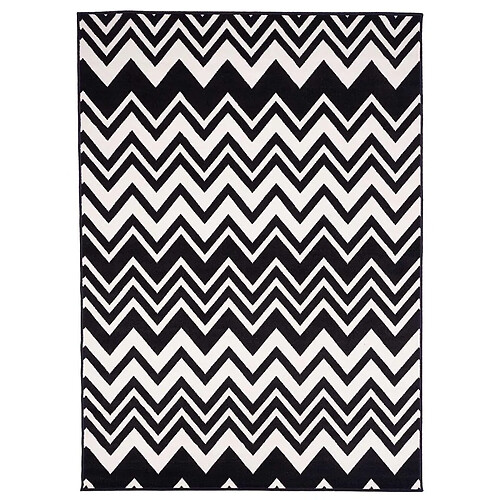 UnAmourDeTapis Un amour de tapis Lyn1 Vagues - 60x110 cm - Noir