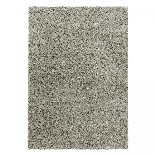 UnAmourDeTapis Tapis poils longs shaggy 100x200 rectangle tissé beige motif uni UNI I