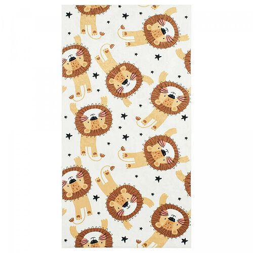 UnAmourDeTapis Tapis enfant 120x160 tissé marron et jaune motif animaux CELESTA 2