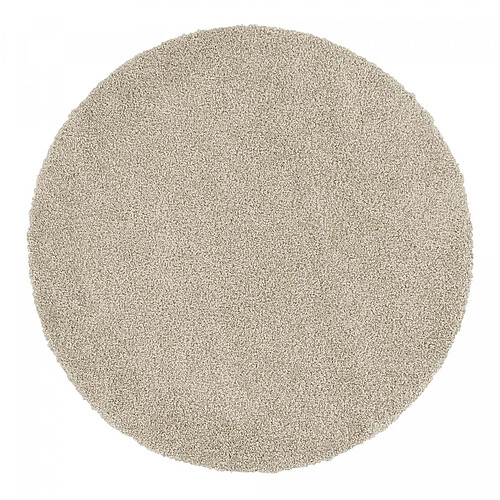 UnAmourDeTapis tapis salon Ø120cm tissé beige rond motif uni ALEGRIA