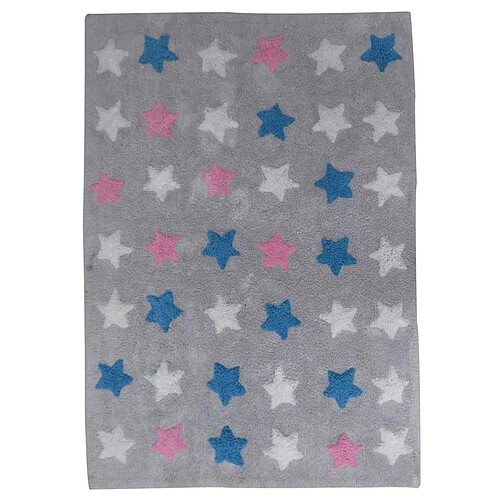 UnAmourDeTapis Tapis enfant 60x110 rectangle fait main en coton multicolore CETOIL