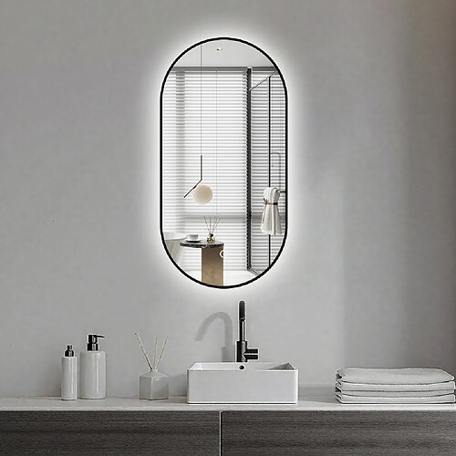Saniland Miroir de salle de bain lumineux - Noir