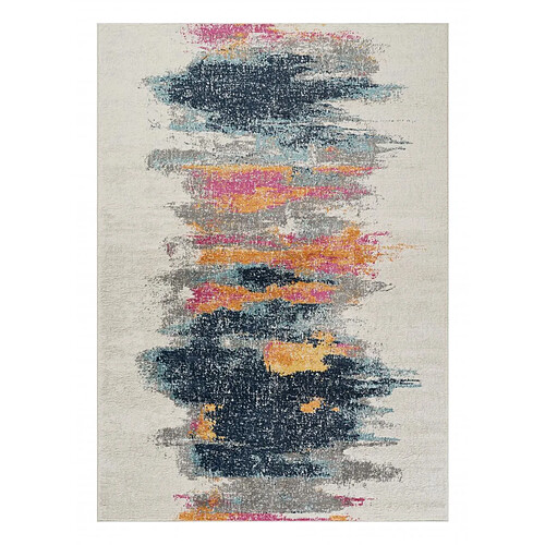 UnAmourDeTapis Tapis d'orient 120x170 Rectangulaire Abstrait en polypropylène bleu et rose LYN3 LY.