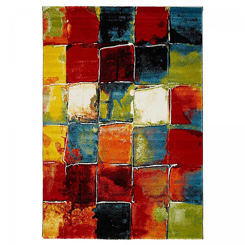 UnAmourDeTapis tapis salon 200x290 tissé multicolore rectangle motif géométrique LYN8 BELO 2