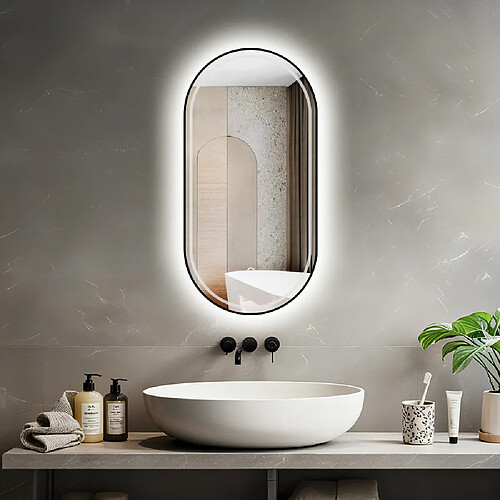 Saniland Miroir salle de bain LED - Noir
