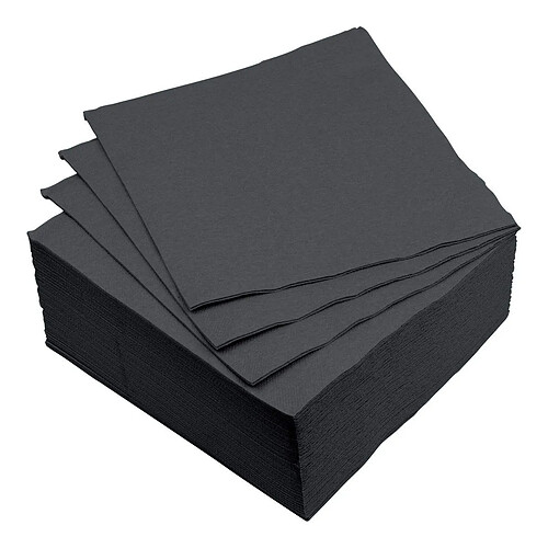Paris Prix Lot de 40 Serviettes en Papier Vitamine 38x38cm Noir