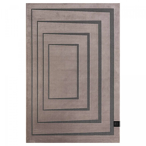 UnAmourDeTapis tapis chambre 160x230 tissé rose et noir rectangle motif géométrique PLAZA