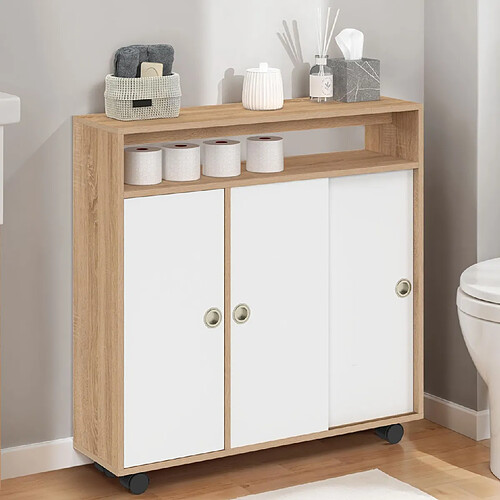 Idmarket ARMOIRE D'APPOINT TOMI BL/B