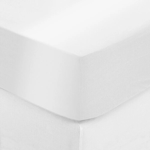 Atmosphera Drap Housse Satine 140x190cm Blanc