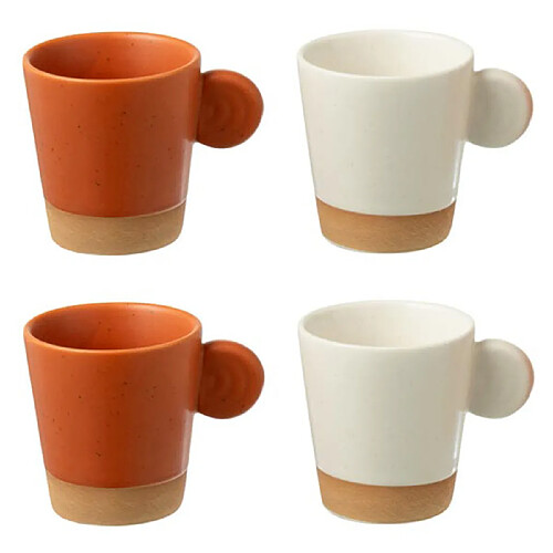 Paris Prix Lot de 4 Tasses à Café Avery 7,5cl Orange & Blanc