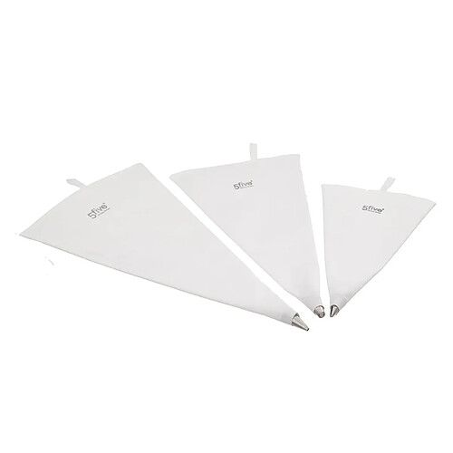 Five Simply Smart Lot de 3 Poches à Douilles Réutilisables 35cm Blanc