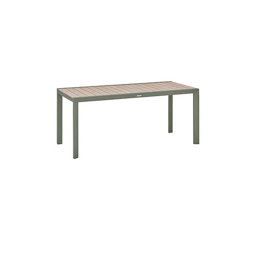 Table de jardin rectangulaire alu Evasion 6 places effet bois Lin et laurier - Hespéride