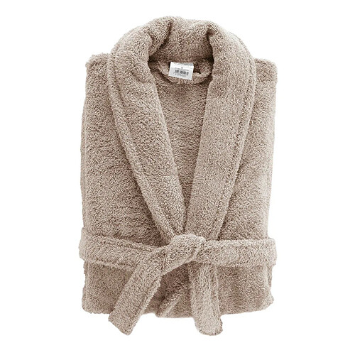 Douceur D'Interieur Peignoir Col Châle en Coton Tendresse Taupe