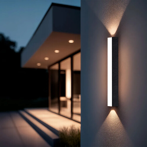 Ledkia Applique Murale Extérieure LED Aluminium Double Face Hisar S Blanc