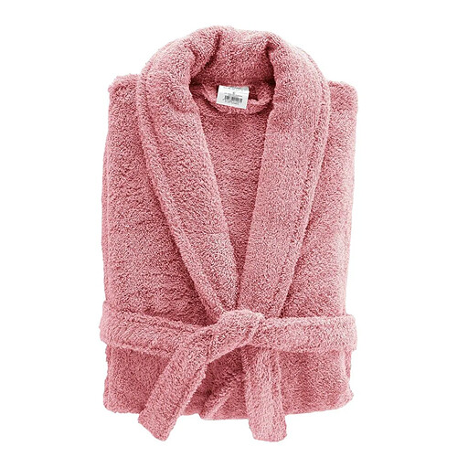 Douceur D'Interieur Peignoir Col Châle en Coton Tendresse Bois de Rose