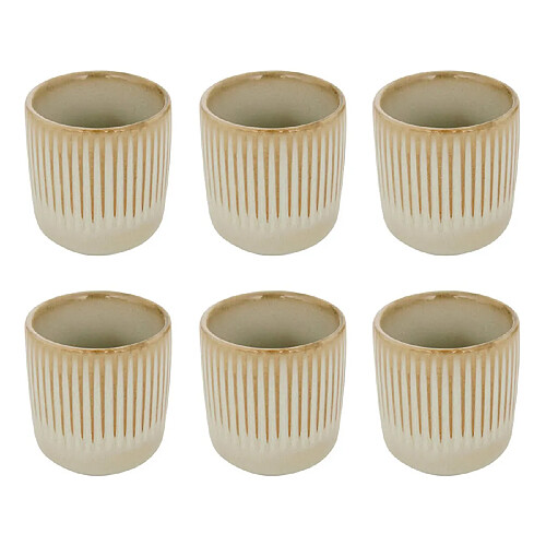 Secret De Gourmet Lot de 6 Tasses à Café Chloe 11cl Beige