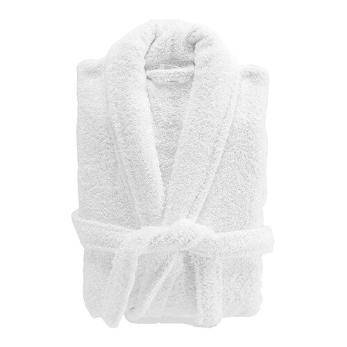 Douceur D'Interieur Peignoir Col Châle en Coton Tendresse Blanc