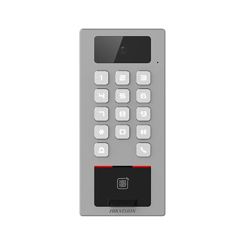 Hikvision Controlo de acesso com câmara IP65 IK09 - Impressão digital, MF DESFire, cartão QR e PIN - 10.000 utilizadores | 300.000 registo