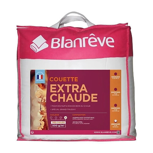 BLANREVE Couette en microfibre extra chaude - 240 x 260 cm - Blanc